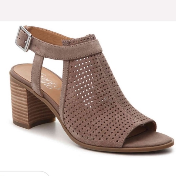 Franco Sarto Shoes - Franco Sarto 'Harlet' taupe peep toe heeled sandal
